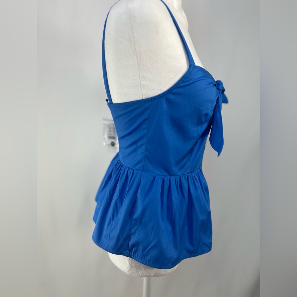NWT / J.Crew Tie-front button-up peplum top in cotton poplin - Picture 4 of 6